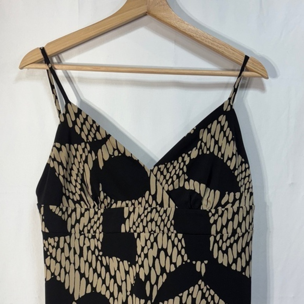 🦆 Ann Taylor Black and Tan knit strappy Maxi Dress - Picture 1 of 11